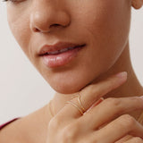 14K Real Solid Gold Unique Design Stacking Ring with a modern, chic shape, ideal for layering or as a minimalist statement piece for women.