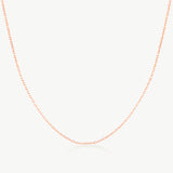 14K Solid Gold Cable Chain Necklace