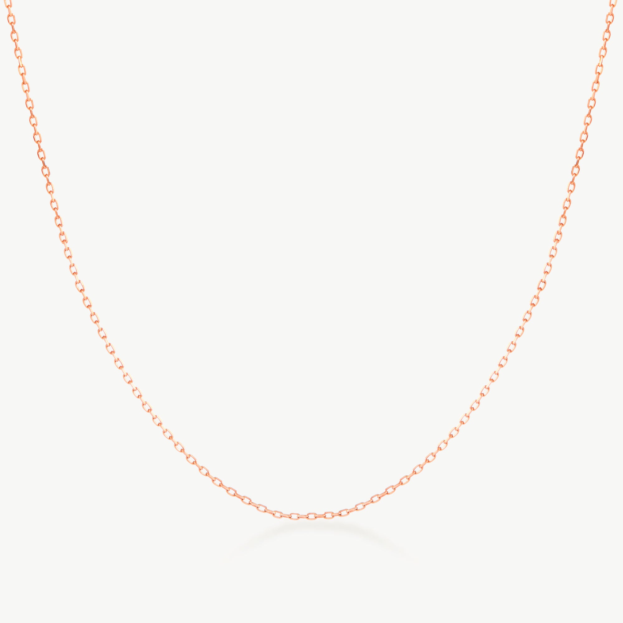 14K Solid Gold Cable Chain Necklace