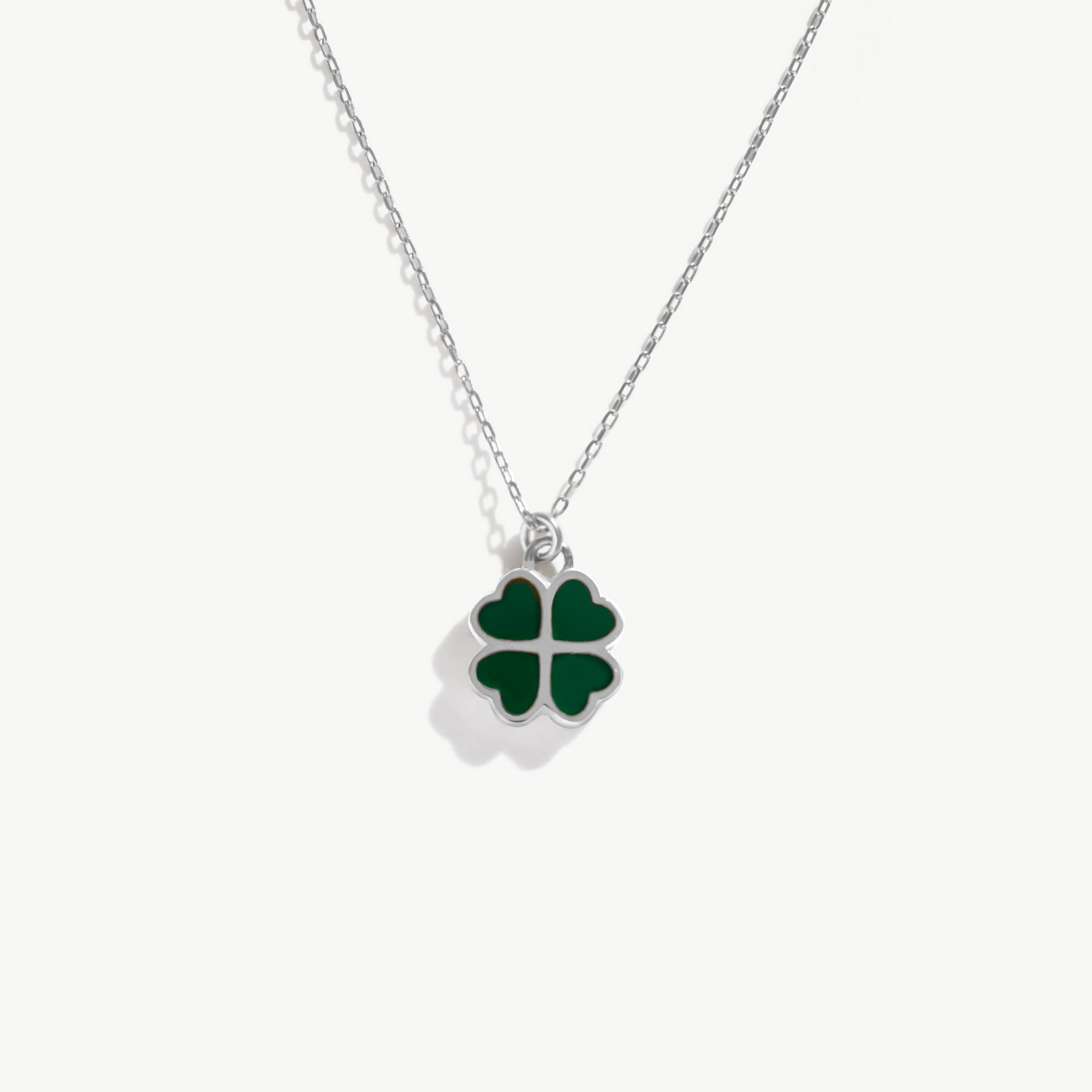 14K Solid Gold Four Leaf Clover Necklace