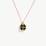 14K Solid Gold Four Leaf Clover Necklace