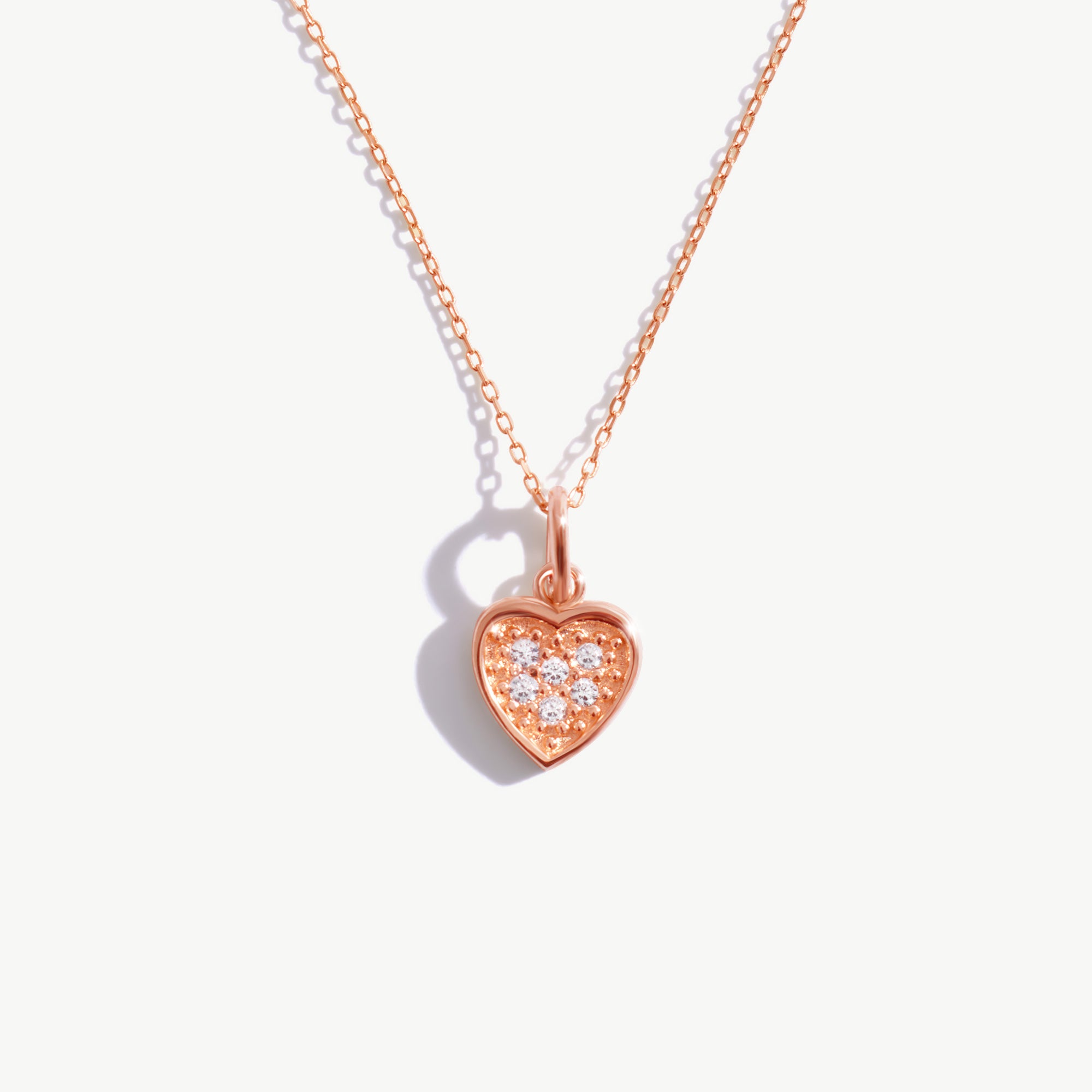 14K Solid Gold Heart Necklace