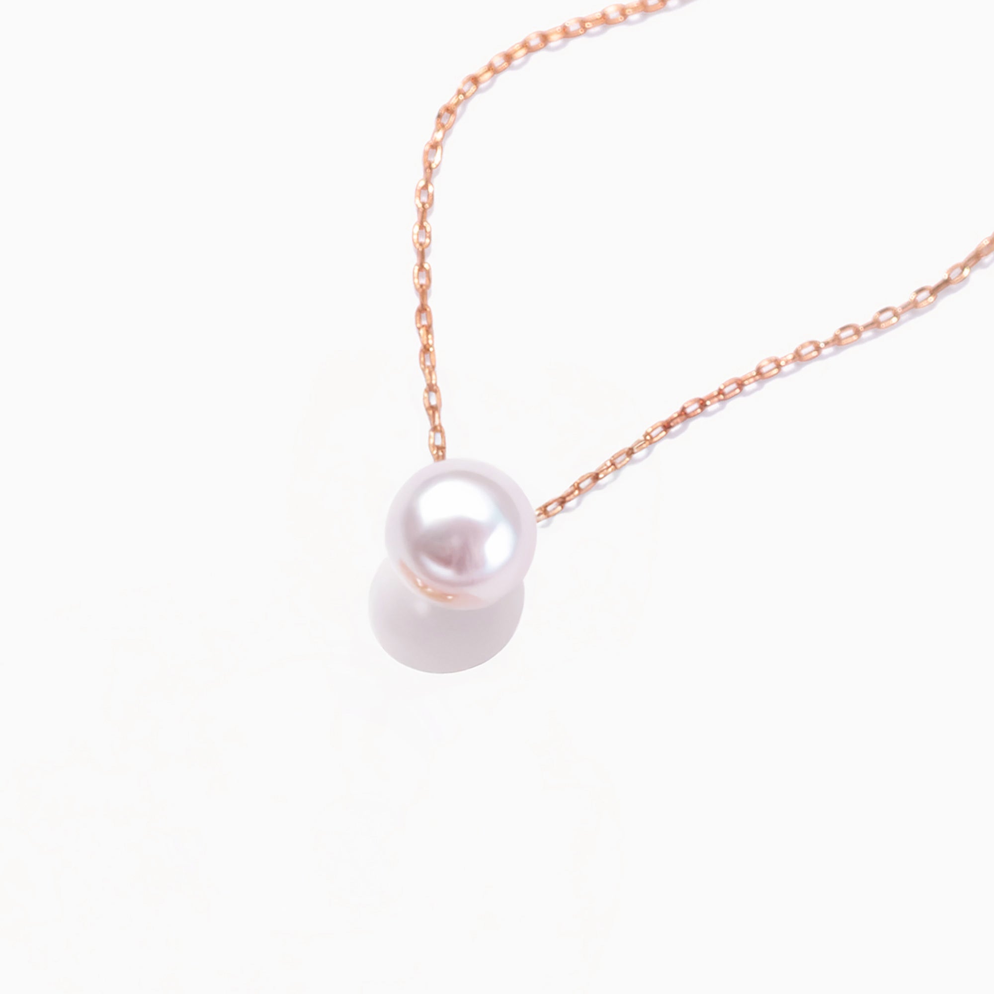14K Real Solid Gold Pearl Necklace