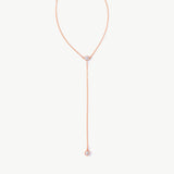 14K Solid Gold Diamond Lariat Necklace