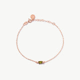 14K Solid Gold Personalized Baguette Birthstone Bracelet