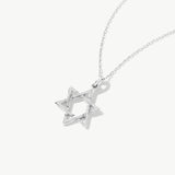 14K Solid Gold Star of David Necklace