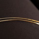 14K Solid Gold Box Chain Necklace, Square Link Chain