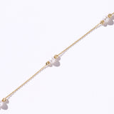 14K Solid Gold Station Pearl Necklace