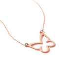 14K Solid Gold Butterfly Necklace