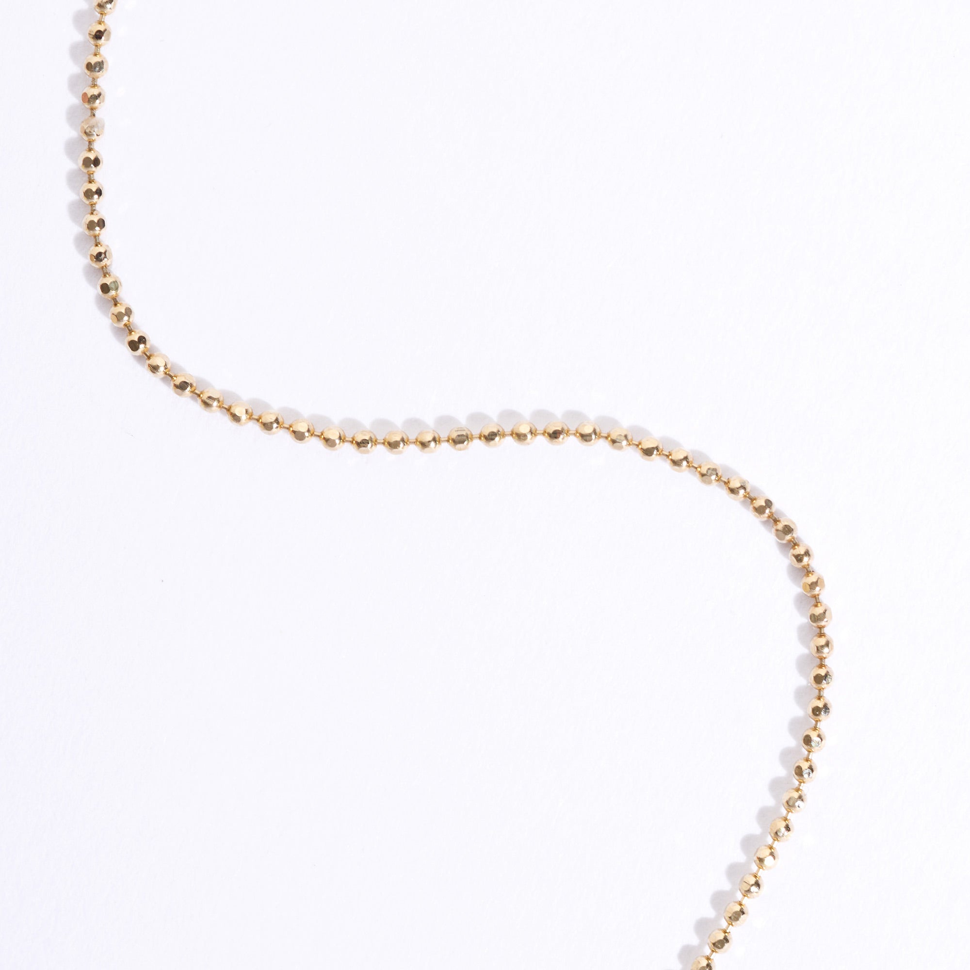 14K Solid Gold Ball Chain Necklace