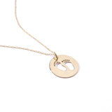14K Solid Gold Baby Footprints Necklace
