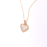 14K Solid Gold Mother of Pearl Heart Necklace
