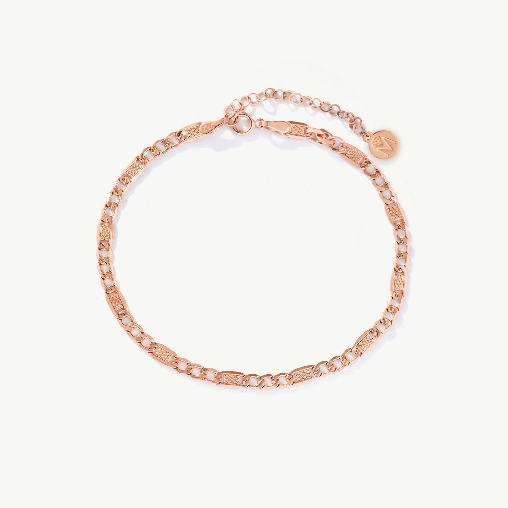 14K Solid Gold Figaro Bracelet