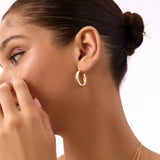 14K Solid Gold Bold Hoop Earrings