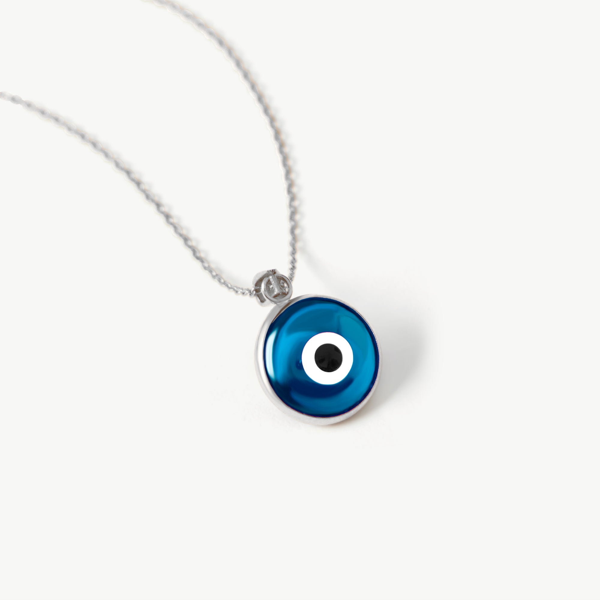 14K Solid Gold Evil Eye Necklace