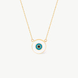 14K Solid Gold Evil Eye Protection Necklace