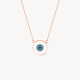 14K Solid Gold Evil Eye Protection Necklace