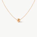 14k Solid Gold Floating Ball Necklace