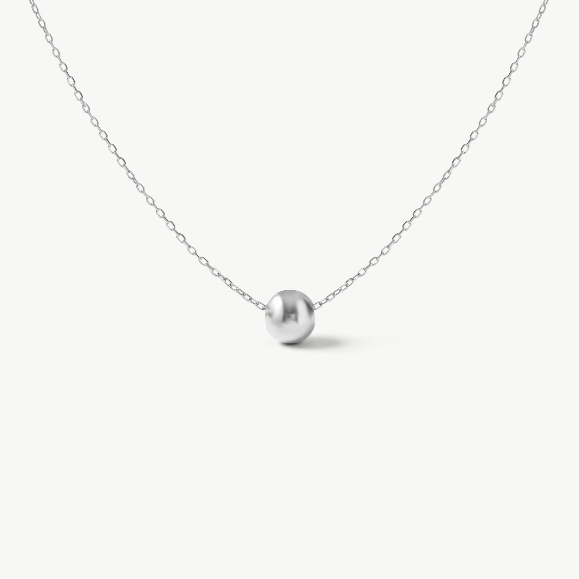 14k Solid Gold Floating Ball Necklace