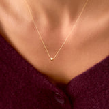 14k Solid Gold Floating Ball Necklace