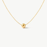 14k Solid Gold Floating Ball Necklace
