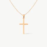 14K Solid Gold Cross Necklace