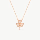 14K Solid Gold Three Leaf Clover in Mother Of Pearl