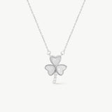 14K Solid Gold Three Leaf Clover in Mother Of Pearl