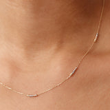 Tricolor Beaded Necklace 14K Solid Gold