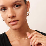 14K Real Solid Gold Diamond Trio Necklace featuring three F color, perfectly clear diamonds. This dainty, elegant piece is ideal for layering or wearing alone, adding refined sparkle and sophistication to any outfit.