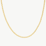 14K Solid Gold Rolo Chain Necklace