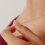 14K Real Solid Gold Rolo Chain Necklace with a minimalist design, ideal for layering and daily wear.