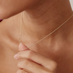 14K Real Solid Gold Rolo Chain Necklace with a minimalist design, ideal for layering and daily wear.