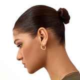 14K Solid Gold Plain Hoop Earrings