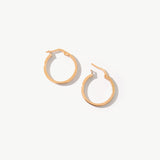 14K Solid Gold Plain Hoop Earrings