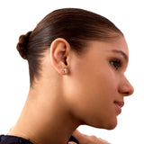 14K Solid Gold Cross Stud Earrings