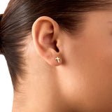 14K Solid Gold Cross Stud Earrings