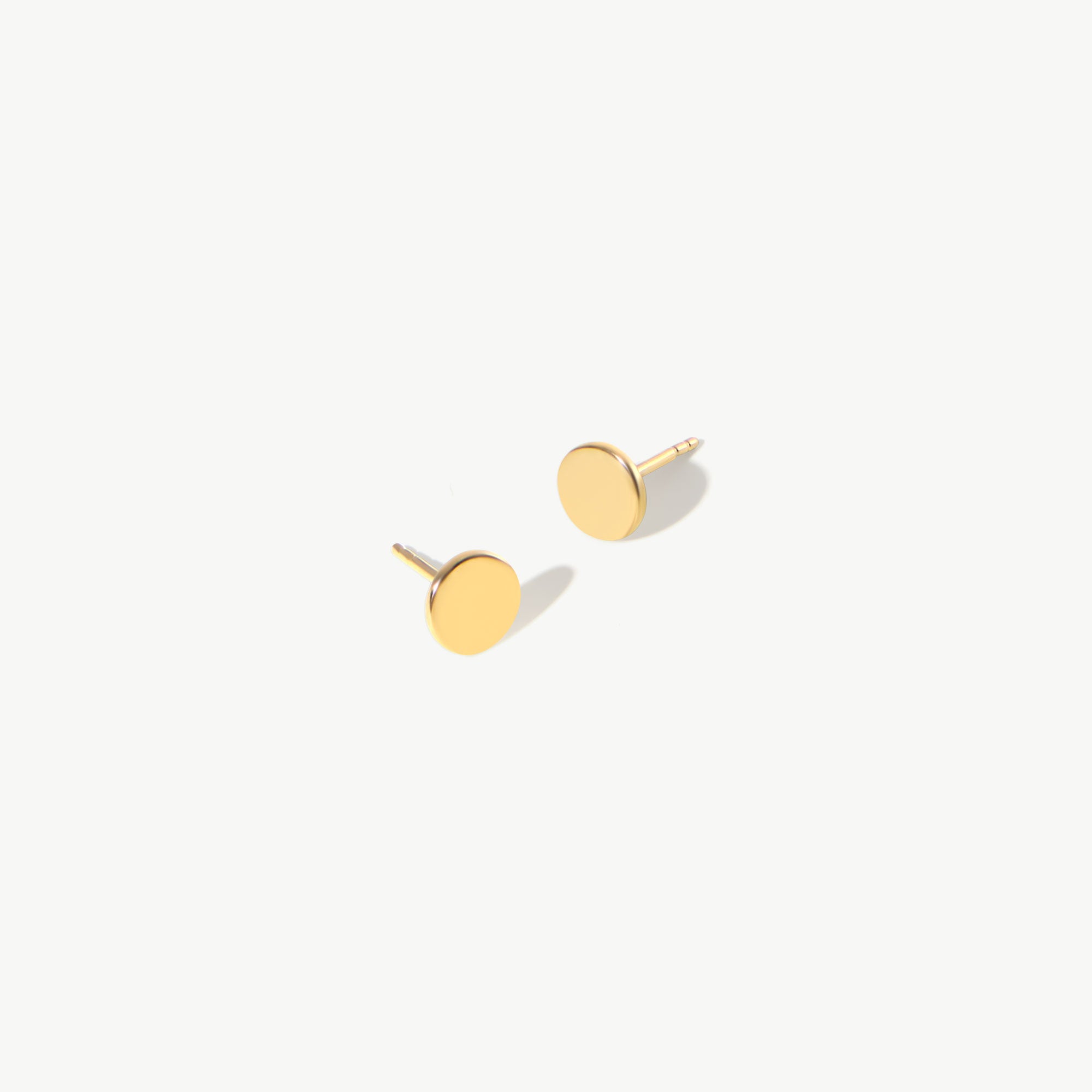 14K Solid Gold Dot Stud Earrings