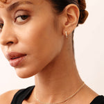 14K Real Solid Gold Geometric Oval Hoop Earrings with a unique rectangular design, lightweight and perfect for everyday or special occasions, ideal as a gift for her, featuring a modern twist on classic hoops.