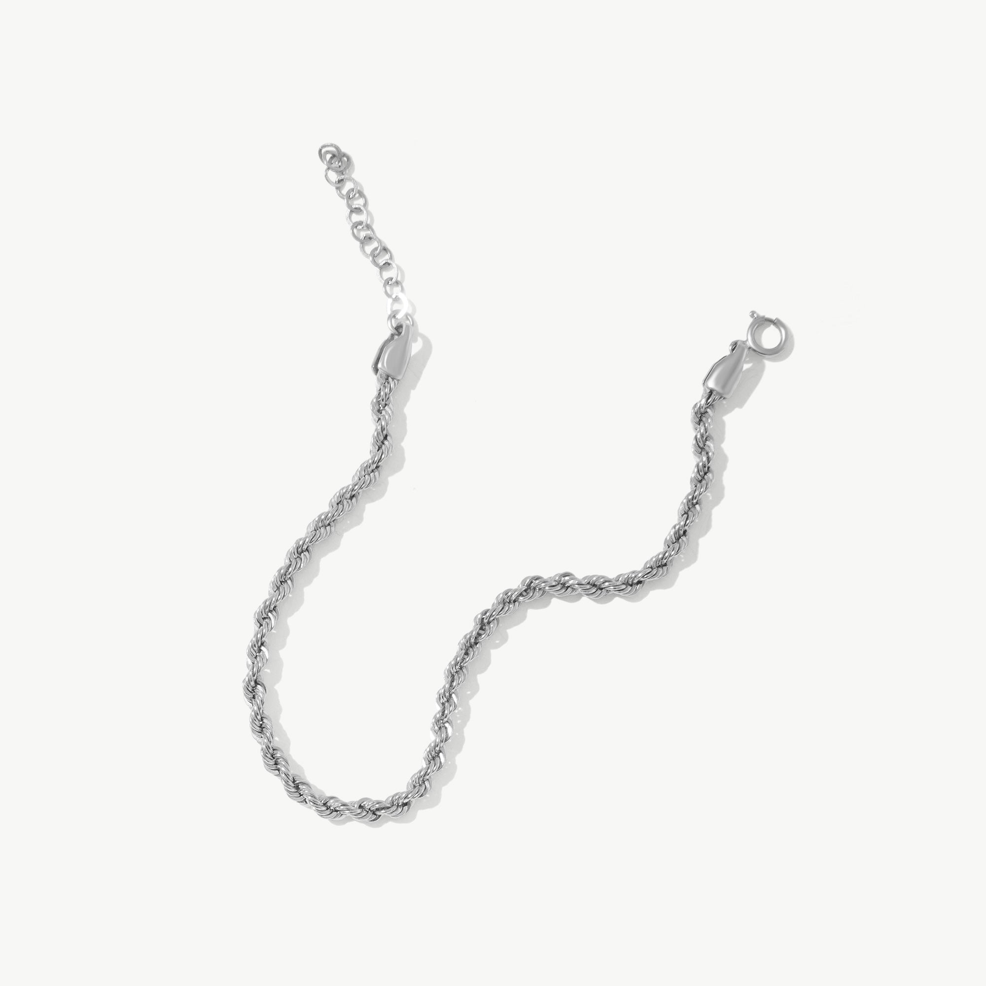14K Solid Gold Rope Chain Bracelet