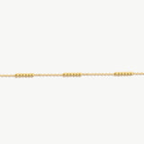 14k Solid Gold Tricolor Ball Beaded Bracelet