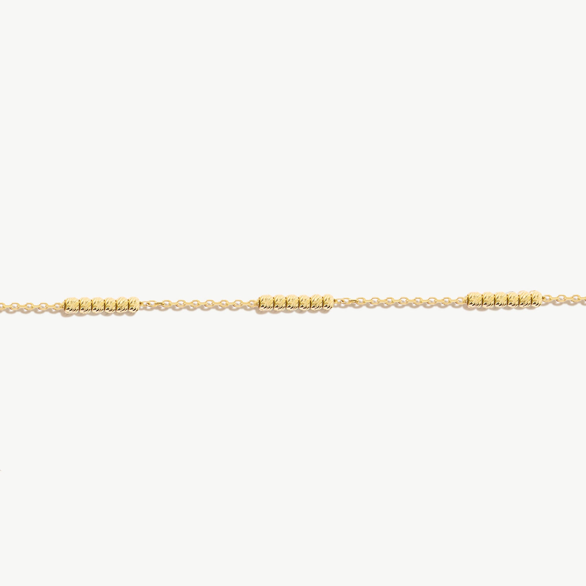 14k Solid Gold Tricolor Ball Beaded Bracelet