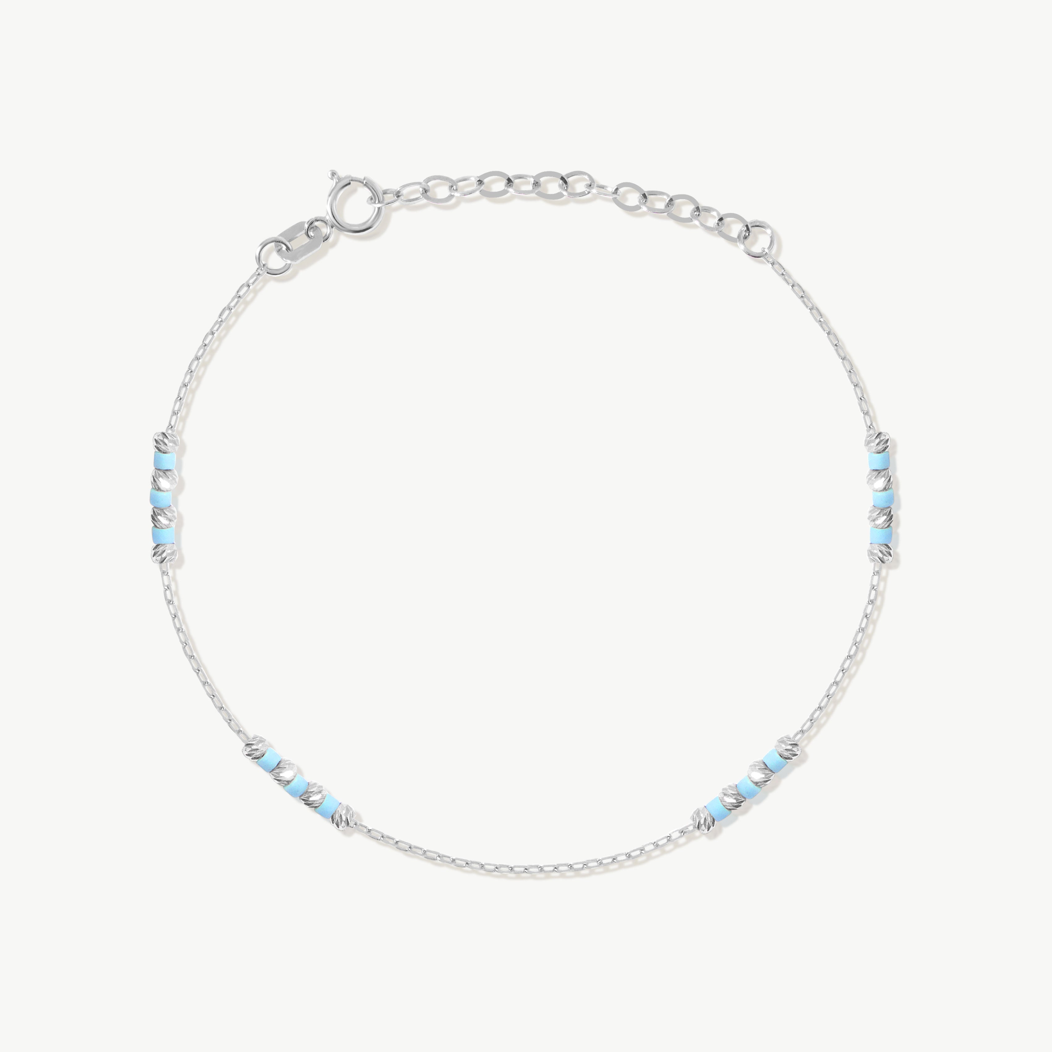 14K Solid Gold Ball Beaded Bracelet