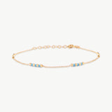 Blue and Gold Beaded Bracelet