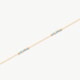 Blue and Gold Beaded Bracelet