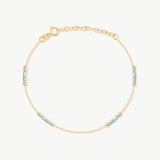 Blue and Gold Beaded Bracelet