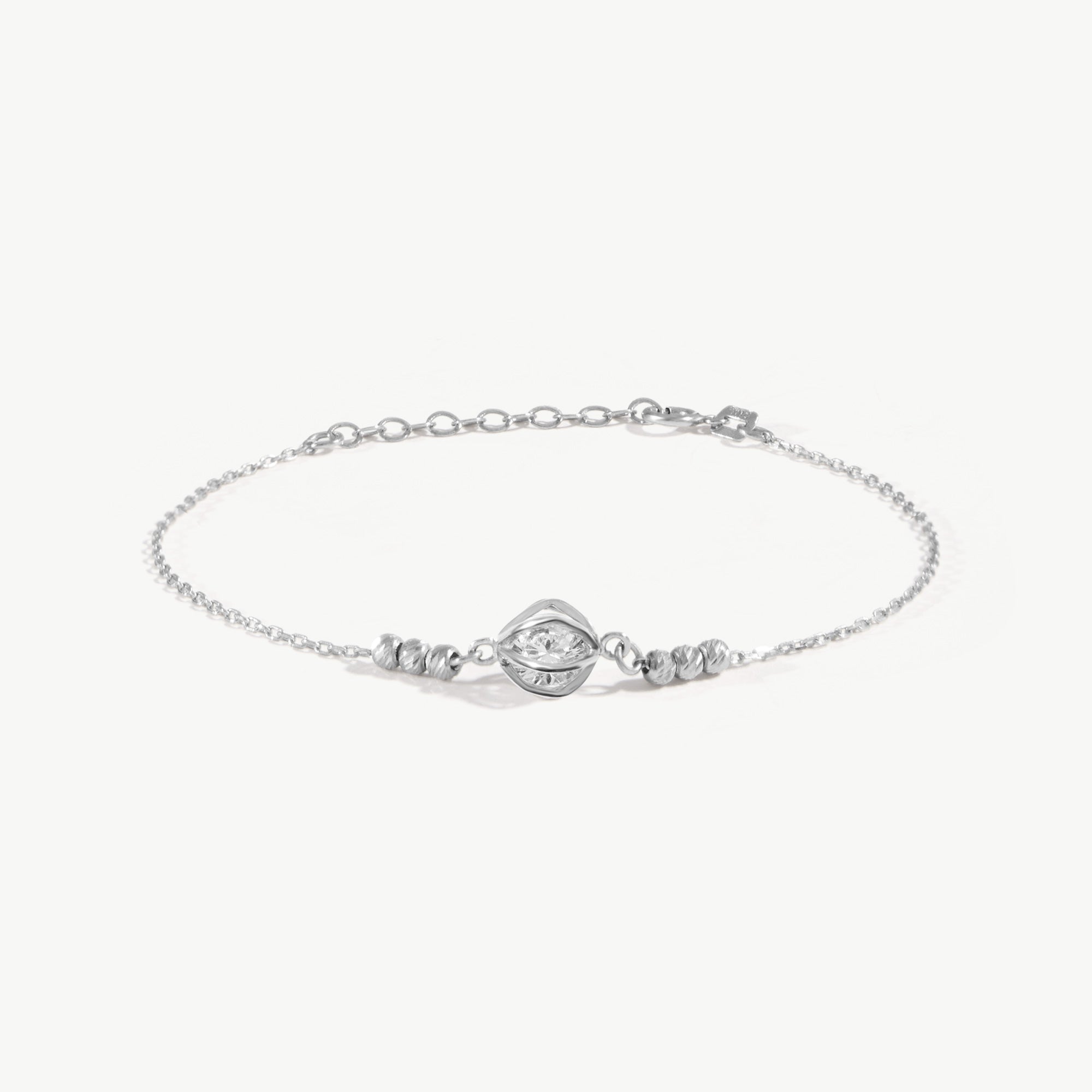 14K Solid Gold Ball Beaded Bracelet