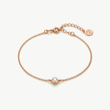 14K Solid Gold Solitaire Diamond Bracelet