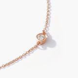 14K Solid Gold Solitaire Diamond Bracelet