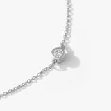 14K Solid Gold Solitaire Diamond Bracelet